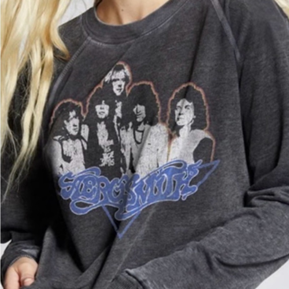 Recycled Karma Gray Graphic Crew Neck Sweater